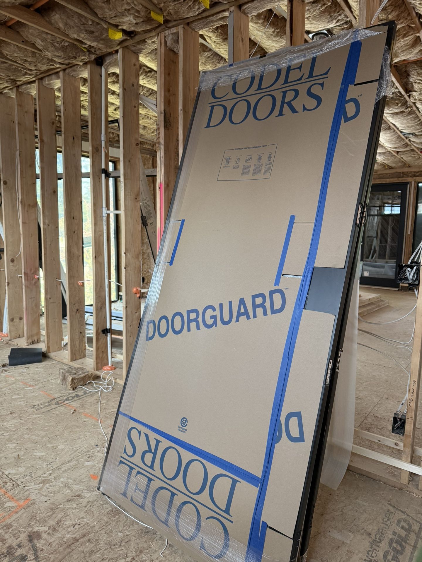 New Black French Door With Frame