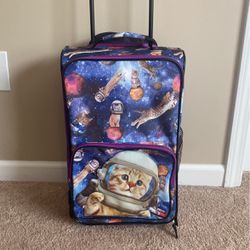 Kids Rolling Suitcase Cats In Space
