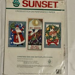 Sunset Cross Stitch Kit – “Christmas Sign and Switchplate Covers”