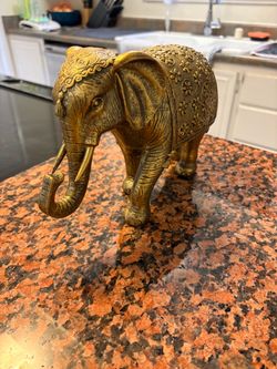 Gold Decorative Elephant Figurine