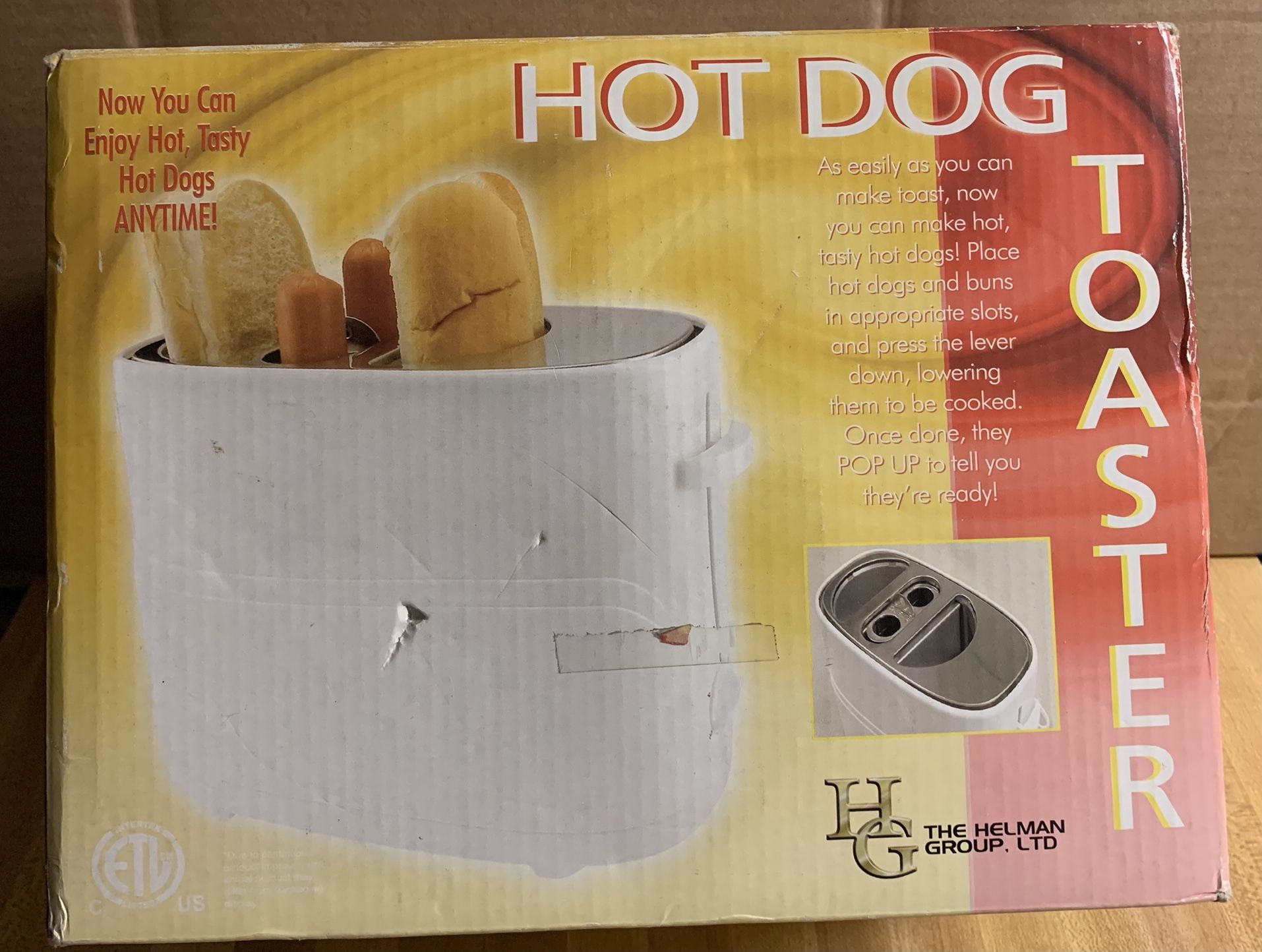 Hot Dog & Bun Toaster The Helman Group LTD. Brand New IN Box