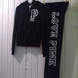 Vs pink vintage hoodie and flare sweats X-small NWOT