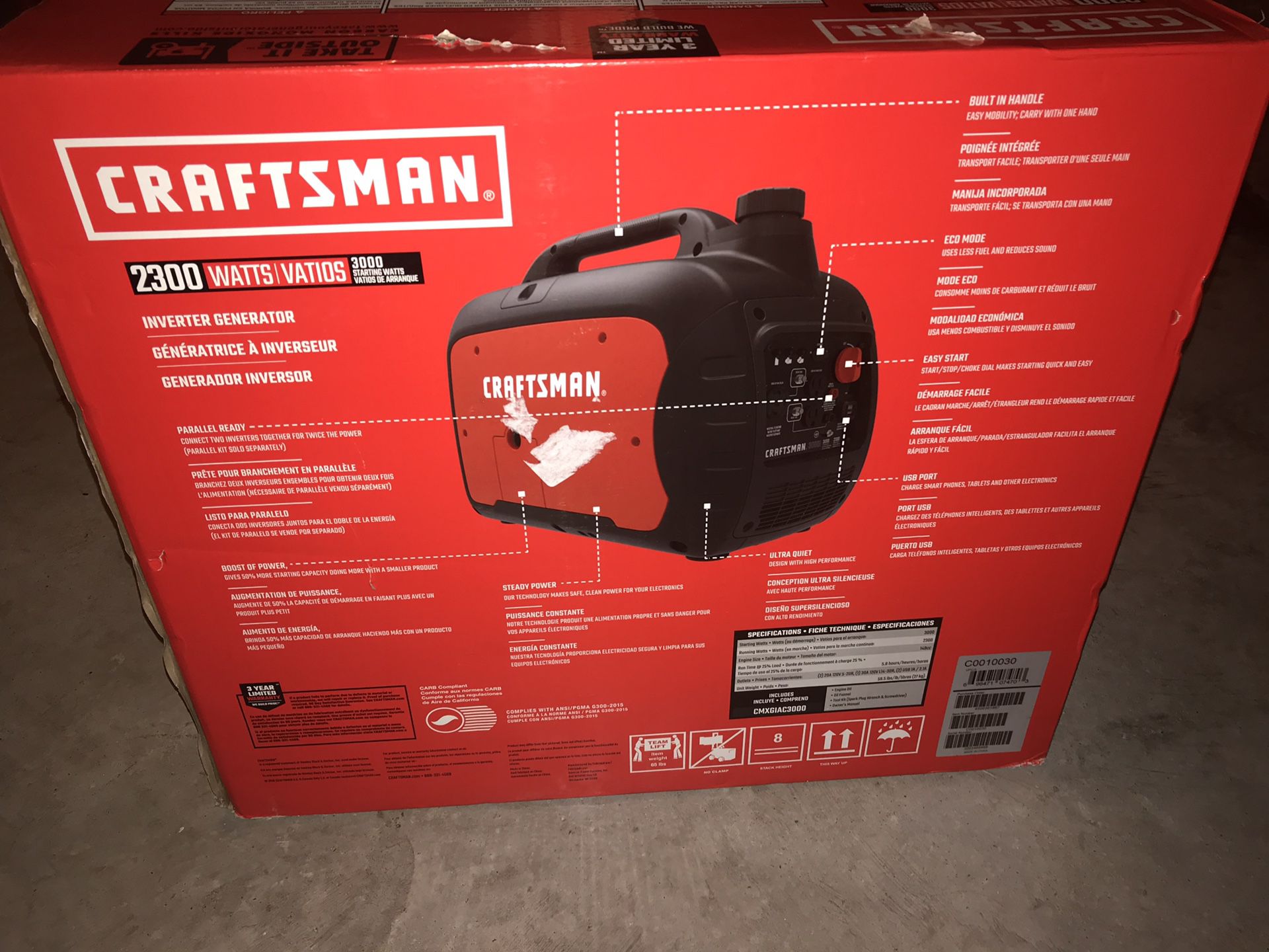 Craftsman Combo (FREE Tool): CRAFTSMAN 3000-Watt Gasoline Portable Generator inverter + FREE Craftsman 1/4-in. Mini-Ratchet Wrench Air tool