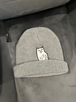 Grey Rip N Dip Middle Finger Nerm Beanie