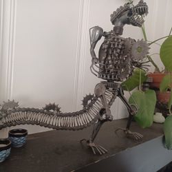 TRex scrap metal art piece