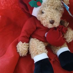 Adorable Mother Christmas Bear w/Baby