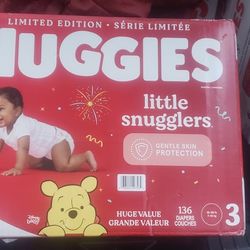 Huggies Baby Diapers  Size 3 Little Snugglers 136 COUNT