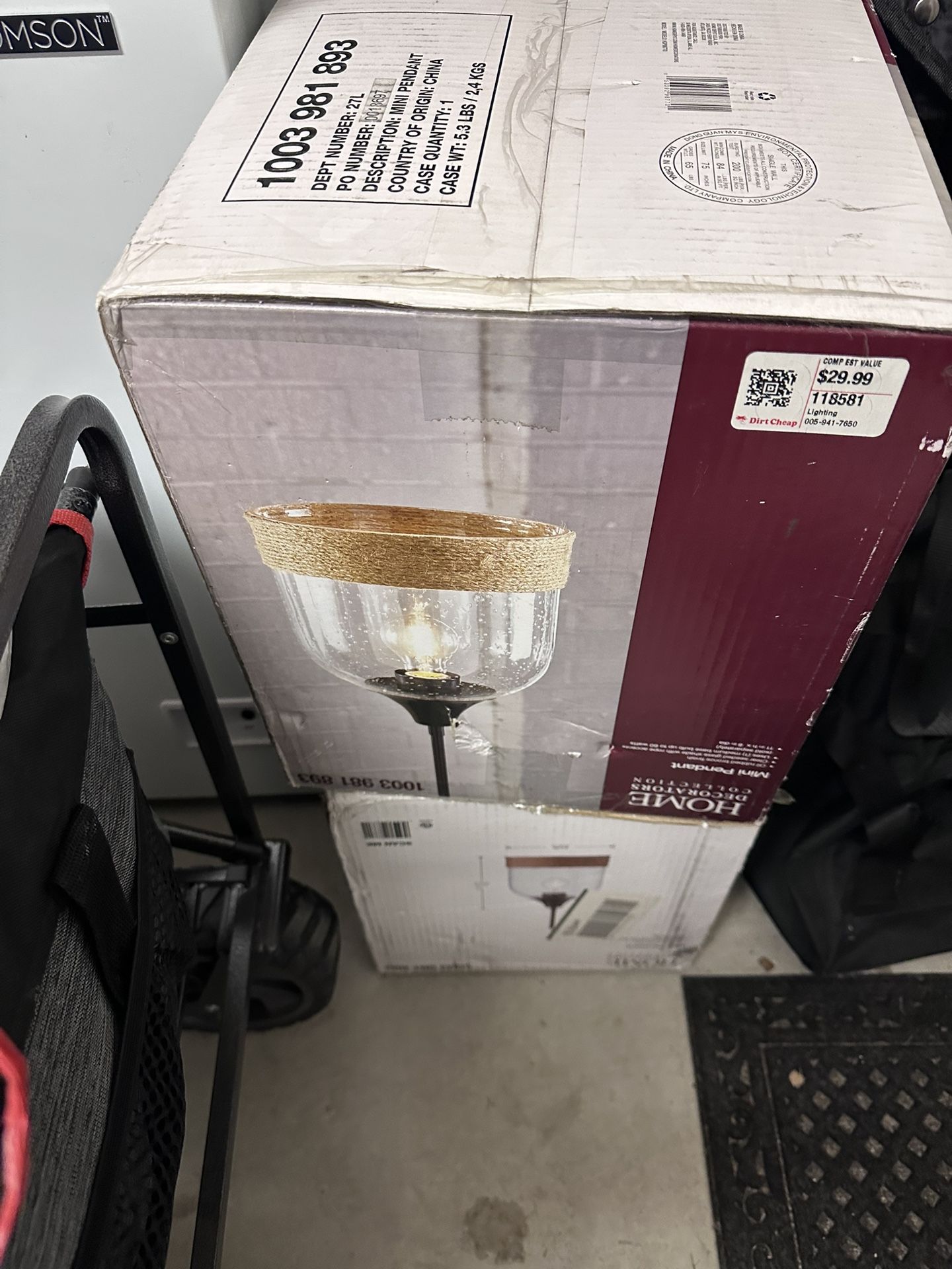 Hanging Lights And Hand Held Vacuum