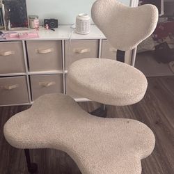 Teddy fleece criss-cross ergonomic office chair with wheels