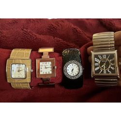 Pretty Fashion Watches LOT OF 4 Very Good Condition Rarely Worn - Need Batteries