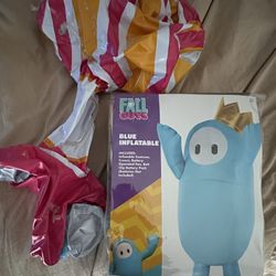 Fall Guys Blue Inflatable Costume With Hammer