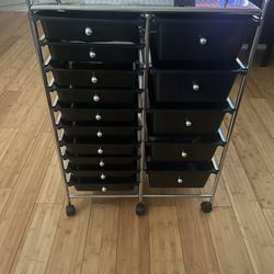 Seville Classics Rolling Utility Organizer Storage Cart 15 drawes Black.