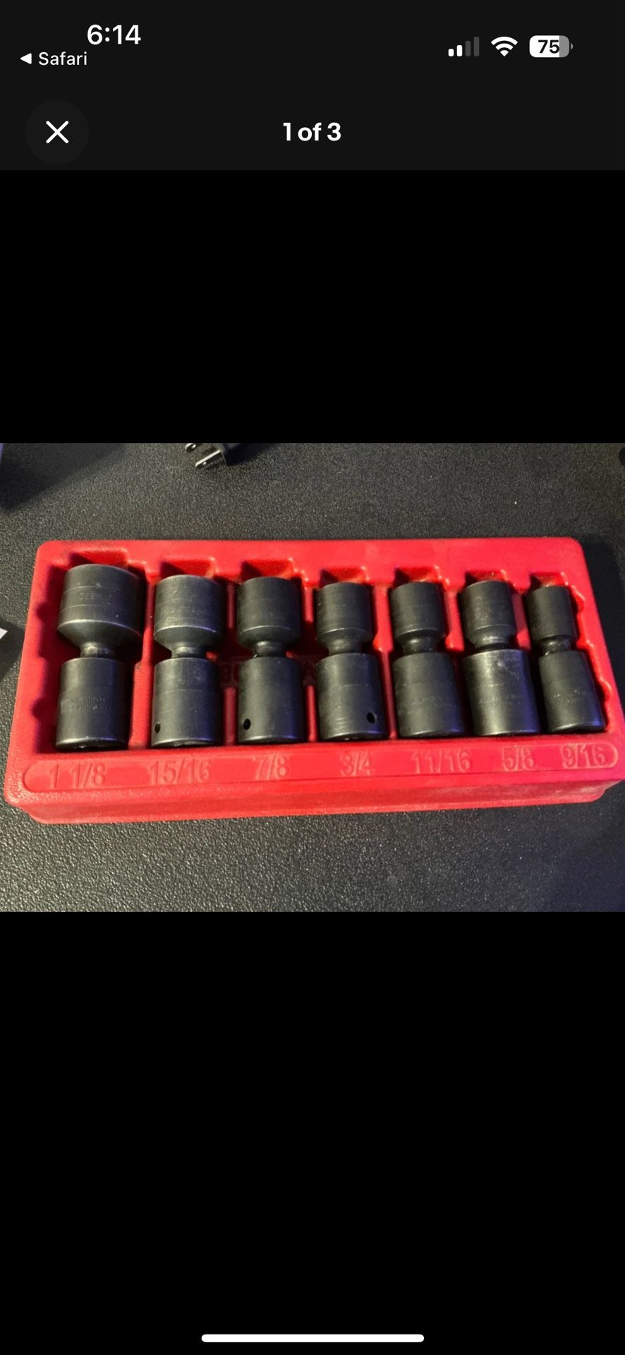 Snap-on 1/2 Inch Drive  Swivel Sockets