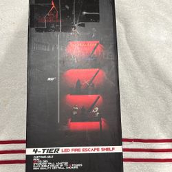 Fire Escape Shelf With LED Lights  4 Tier Display Shelf