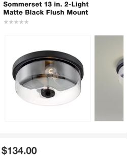 Sommerset 13 in. 2-Light Matte Black Flush Mount by Nuvo Lighting