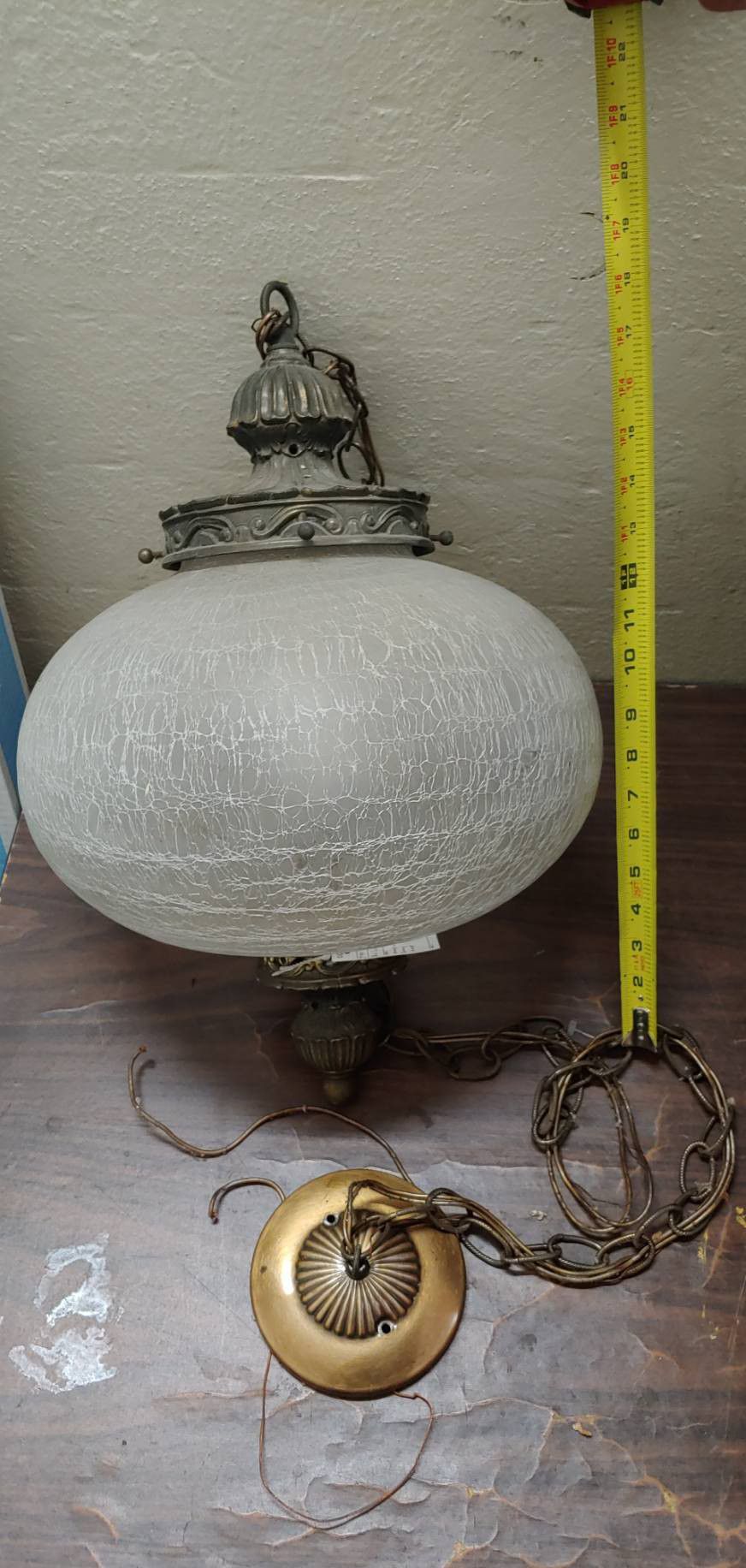 1960s hanging swag lamp dining room table light foyer entry way