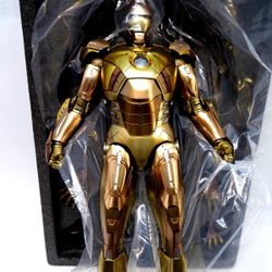 New Hot Toys Exclusive Marvel Iron Man 3 Mark 21 XXI Action Figure Gold Gift