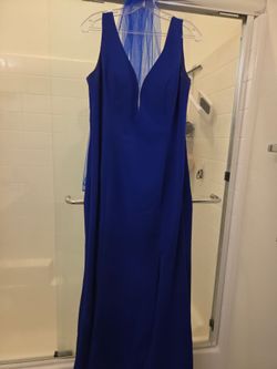 Size 12 Royal Blue Sleeveless Floor-Length Formal Gown