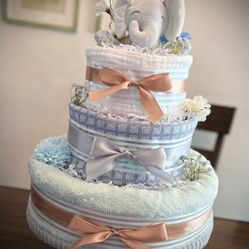 New Baby Boy Elephant Diaper Cake 
