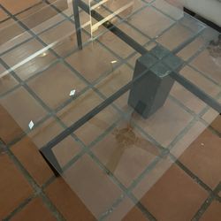 Glass Coffee Table W/marble base