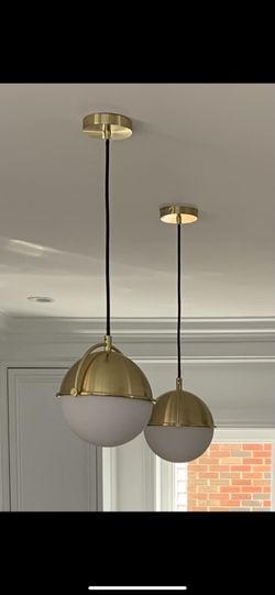 CB2 Globe Brass Pendant