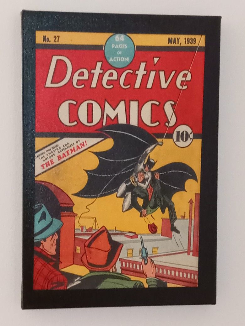 DETECTIVE COMICS #27 1ST BATMAN STRETCHED COMIC BOOK COVER ART ON CANVAS