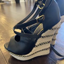 Never Worn Black Wedges 