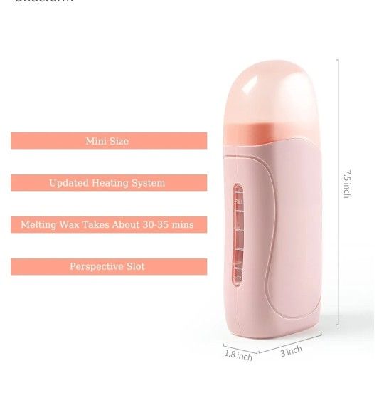 Roll On Waxing Kit,Beth lee Hair Removal Wax Warmer with Cartridge Depilatory Roller Refill for Legs,Arms and Underarm