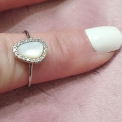 Sterling Silver Moonstone Ring Size 7