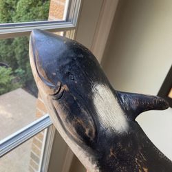Vintage Wood Killer Whale Figurine