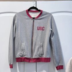 Women's USC Grey/Red Zip-up Jacket