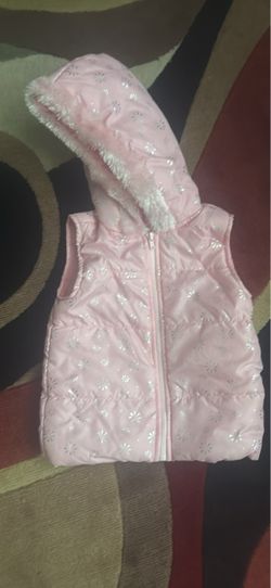 Girls Pink Puffer Vest with Hood