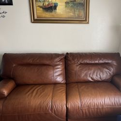 Brown Leather Couch(2)