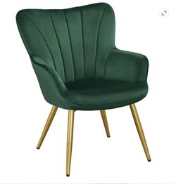 Modern Velvet Upholstered Accent Chair with Wing Side for Living Room, Green