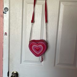 Red-pink Heart Cross Purse