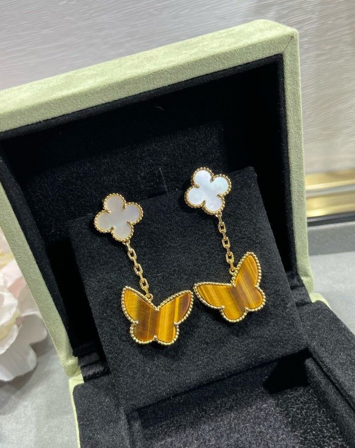 Lady Butterfly Shaped Pendant Earrings