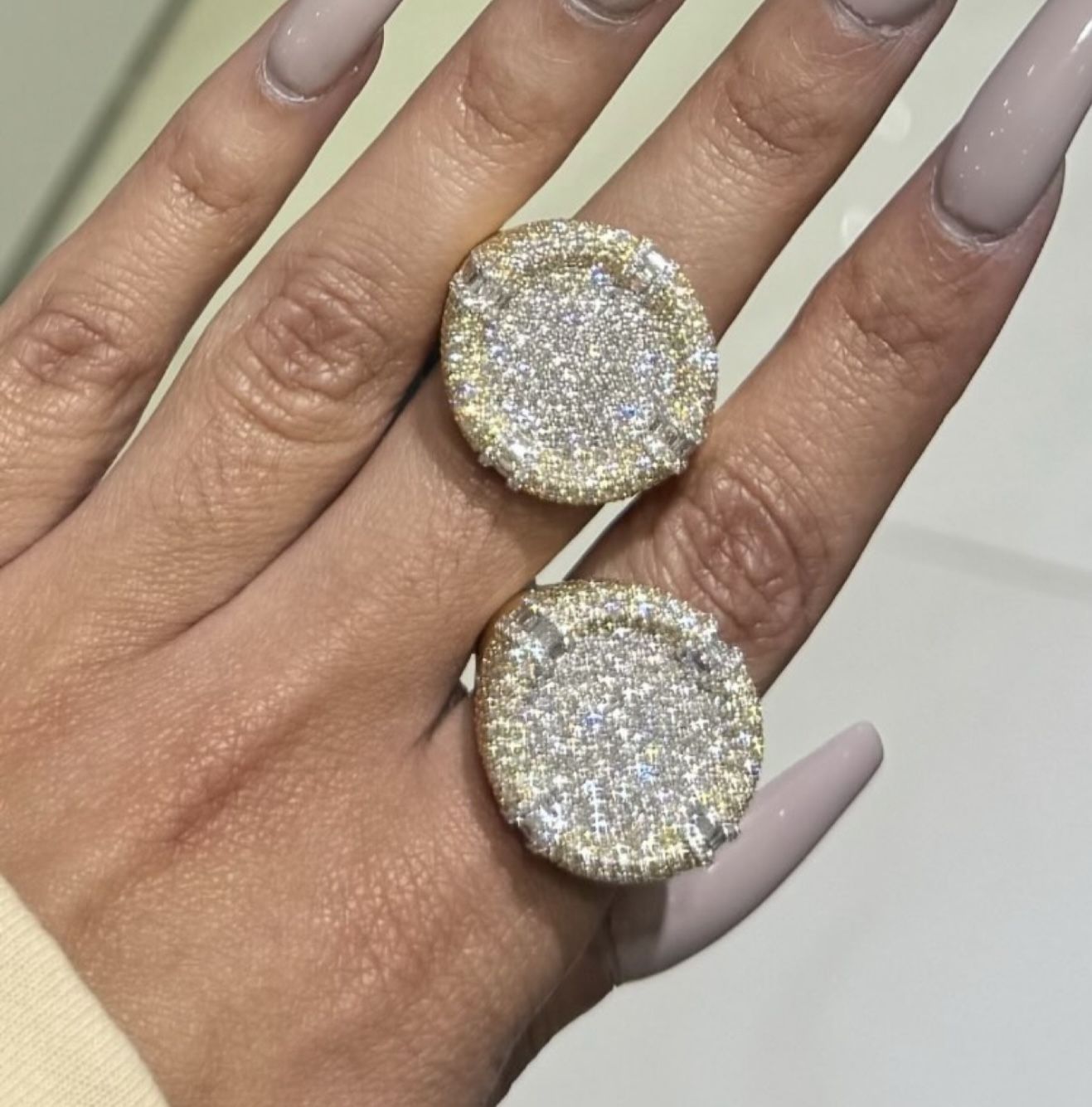 Mens 10k VVS1 Diamonds 4.56 Ct Real ….