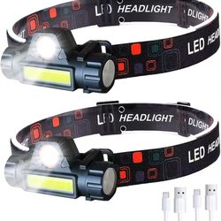 4 PCs Headlamp Rechargeable, Super Bright LED Head Lamp, Waterproof Outdoors Headlamp Flashlight, Adjustable headlamps for Adults and Kids,Cycling,Run