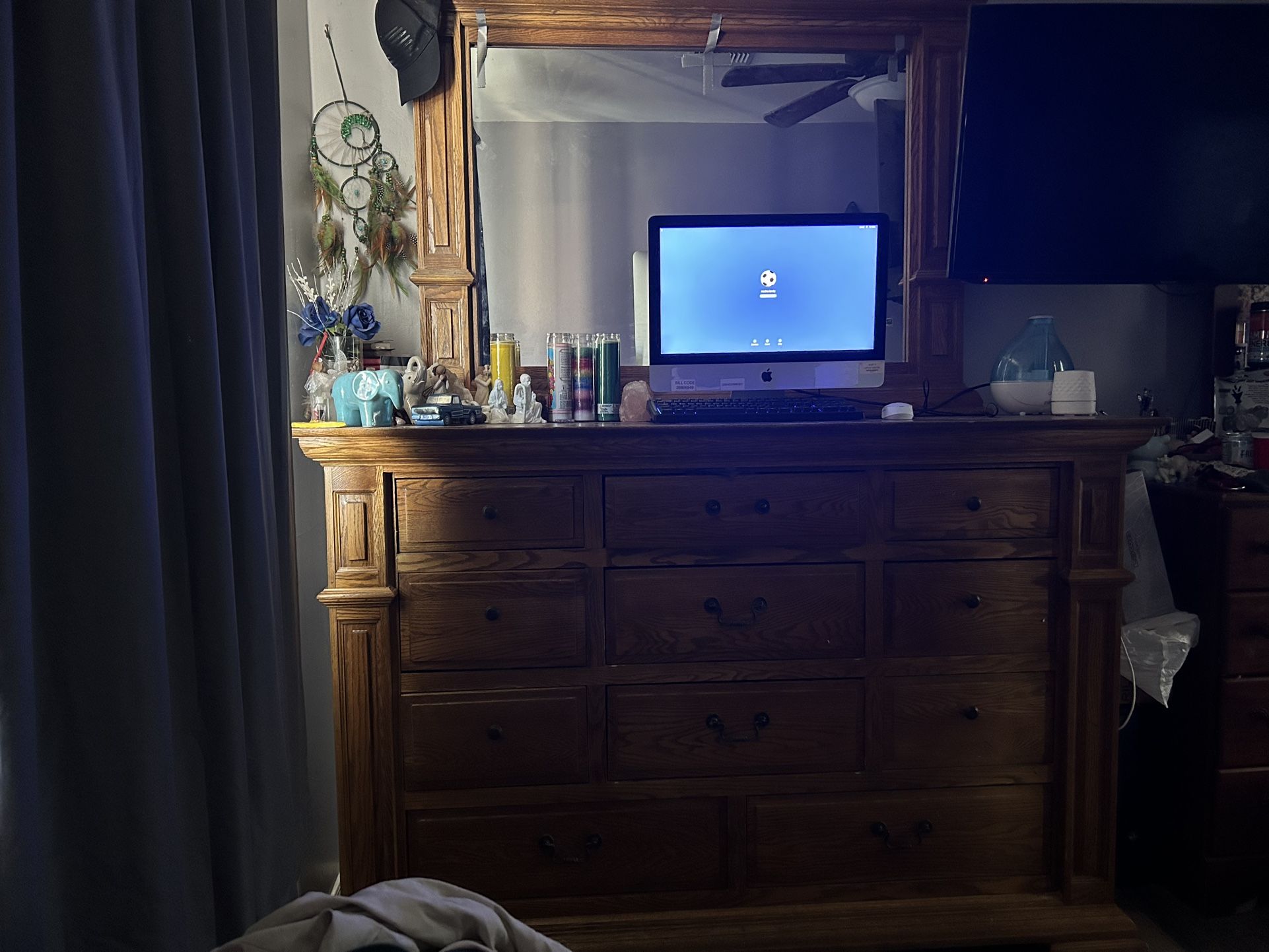 Wood Dresser With Mirror
