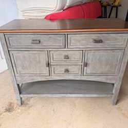 Modern Wood & Gray Storage Cabinet / Sideboard