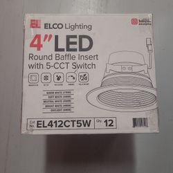 4in LED Round Baffle Insert With 5cct Switch