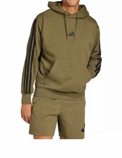 Men's Essential Three Stripes Fleece Hoodie 2Xl