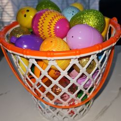 Easter Eggs And Basketball Hoop Basket