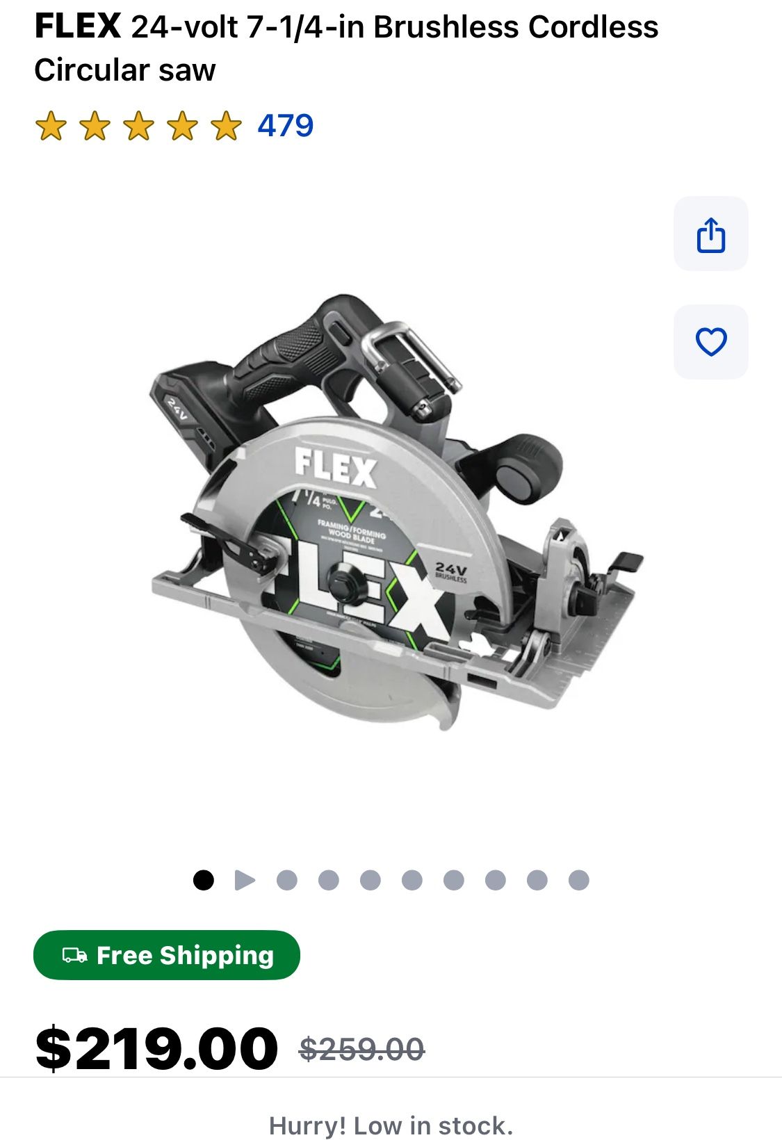 Flex 7 /14 Culircular Saw 24 Volt