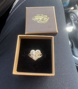 Heart gold Nugget ring