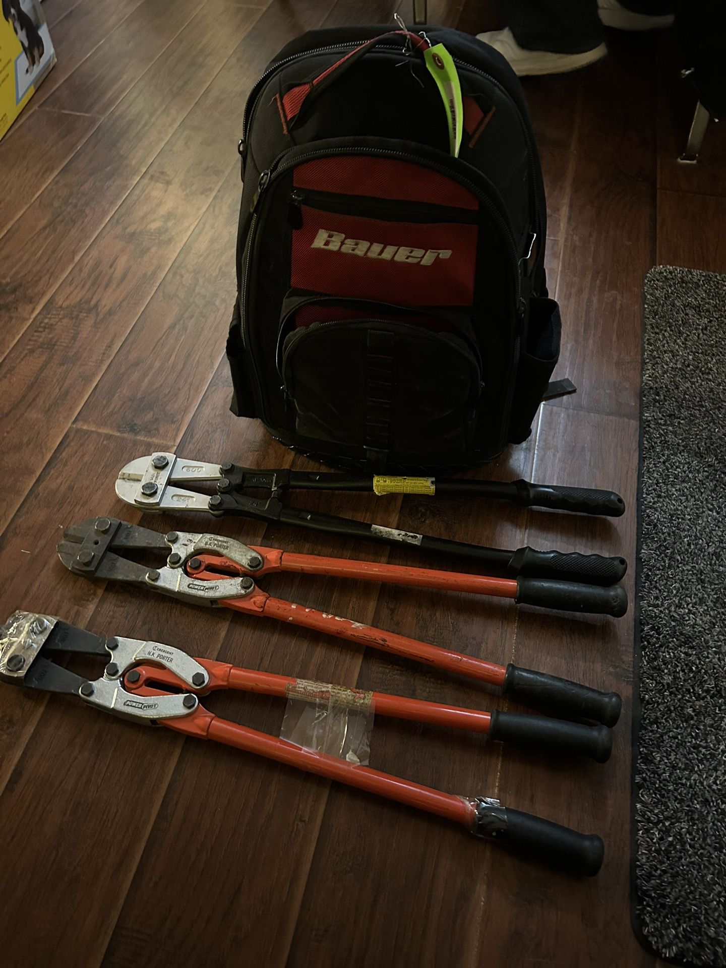 3 Bolt Cutters , 1 Bauer Jobsite Backpack