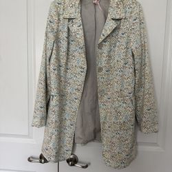 Sigrid Olsen Pastel Patterned Trench Coat size 12