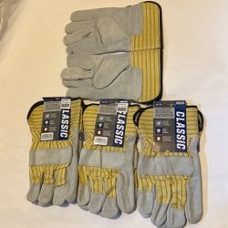 4 XL Bob Dale Split Leather Fitter Gloves 30-1-W10ERL One Size Rubberized Safety Cuff