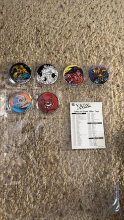 Vintage 1994 Marvel X-Men Comic Milk Caps Pogs Lot & Checklist - Wolverine Thanos
