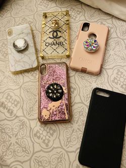 4 cases for Iphone X. $6.00 each 1 black case for iphone 8+